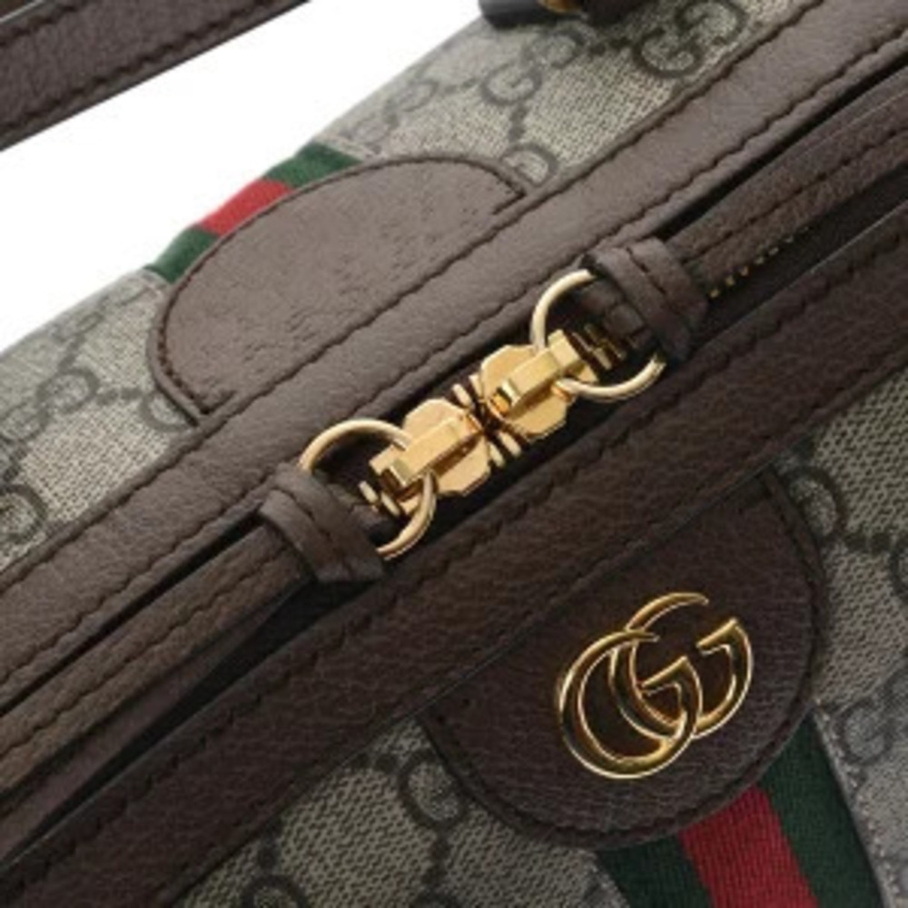 Gucci Ophidia GG Boston Bag Beige Brown Supreme Canvas Leather Shoulder - Picture 9 of 9